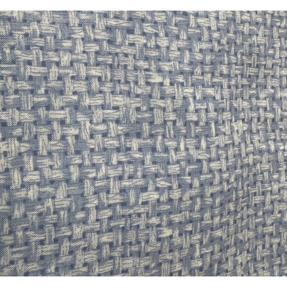 Benartex Cotton Screen Print Fabric Blue & White Basketweave Pattern 1/2 yard x - Picture 1 of 6
